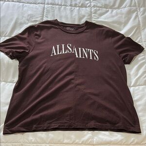 All Saints Brown Short Sleeve Tee